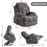 Electric Power Lift Recliner Chair for Elderly with Vibration Massage And Lumbar