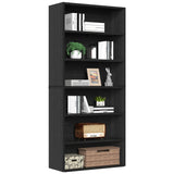 MCQ 6 Shelf Bookcase Wooden Large 63 Inch Tall Bookcase Standing