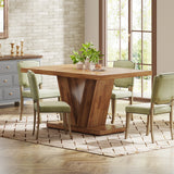 Tribesigns 47-Inch Dining Table for 4-6, White Kitchen Dinner Table with Heavy Duty Pedestal