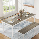 Tribesigns Dining Table for 6-8 People, 200cm Large Narrow Long Rectangular Kitchen Dinner Table