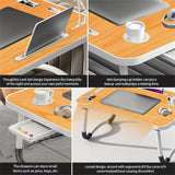 Portable Foldable Laptop Table Bed Desk,Lap Desk Tray Table with USB Ports