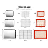 8 Pcs Glass Baking Dish Set with Lids, 9 Pcs Stainless Steel Baking Sheet