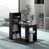 48 Inch Computer Desk with Bookshelf, 3-in-1 Home Office Desk with 4-Tier Bookcase & CPU Stand, Space