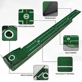 Portable Golf Putting Mat with Auto Ball Return for Home and Office