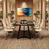 70.86" Conference Table Metal Frame Rectangular Seminar Boardroom Office Meeting Room Desk