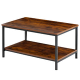 JHK 31IN Wood Coffee Table For Living Room 2-Tier
