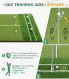 Dual-Turf 5x4ft Golf Mat, with Alignment Aid, Indoor Outdoor Practice, Green