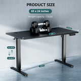 JHK 63x24 Inch Electric Standing Desk Ergonomic Height Adjustable
