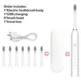 Sonic Electric Toothbrush Adult Smart Timing Tooth Brush Teeth Clean-MD DC PRINT