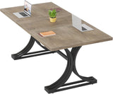 Modern 5FT Conference Table for 4-6 People, Strong Metal Frame Office Meeting Desk with Grey Top