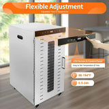 1700W Commercial Food Dehydrator 20 Stainless Steel Trays, Large Machine Capacity Food Dryer