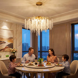 Modern Gold Tree Branch Chandelier, 60cm Adjustable K9 Crystal Raindrop