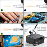 Roizefar Airbrush Kit with Compressor 55 PSI Non-Clogging Air Brush Painting Set with 4x3.38
