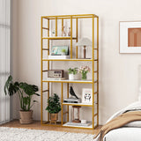 71” 5 Tier Tall Bookshelf w/ Open Storage Shelves, Metal Frame for Bedroom Office