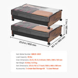 2 Pack Rolling Under Bed Storage With Wheels 25.6x18.1x7.1 Inch  For Clothes Shoes