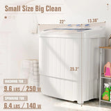 Apartment/Dorm/RV Use, Plastic, White+Blue, 17.6Lbs Compact Energy-Saving Portable