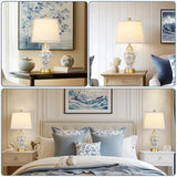 Ceramic Table Lamps Set of 2 for Living Room Bedroom Bedside, Nightstand