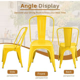 Furmax Metal Dining Chair Indoor-Outdoor Use Stackable Classic Trattoria Chair Chic Dining Bistro Cafe