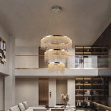23.6-inch Crystal Chandelier, Dimmable Led Ceiling Lamp, Adjustable Color