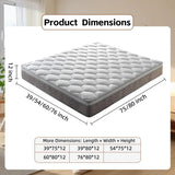 Medium Firm 12 Inch Hybrid Mattress with Memory Foam and Pocket Springs