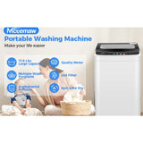 Portable washing machine for apartment, dorm, home, RVs: stainless steel drum, white color