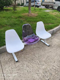 Three-person transparent plastic row chair Square waiting  Hospital bench