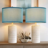23" Modern Ceramic Nightstand Table Lamps Set of 2 Nautical Lamps