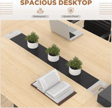 94.48L 47.24W 29.92H Light Wood Grain Conference Table With Cable Grommets For Office Meeting