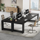 86.6" Two-Person Desk, Modern Executive Office Desk, Double Computer Writing Table for Home Office, Conference Room