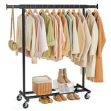 Clothes Rack with Wheels for Hanging Clothes, 17.7 x (36.2-52) x 63.6 Inch