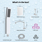 Hibbent  Dual Shower Head Combo, High Pressure Handheld Shower Wand, 16'' Adjustable