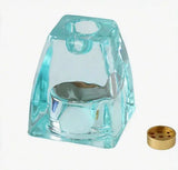 3 Colors Nordic Glass Candle Holder (Orange/Blue/Green), Square Striped 2 In 1