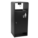 40L/10 Gallon Stainless Steel Standing Garbage Can Four-Side Openings Commercial Metal Waste Bin