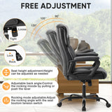 JHK Ergonomic PU Leather Padded Armrest Living Room Rocking Gaming Chair