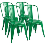 Furmax Metal Dining Chair Indoor-Outdoor Use Stackable Classic Trattoria Chair Chic Dining Bistro Cafe