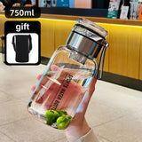 Large Capacity Glass Water Bottle Transparent Milk Juice Cup  for Tour Outdoor Sports