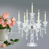  European Glass Candle Holder 7-Arm Candlestick for Holiday & Home Decor