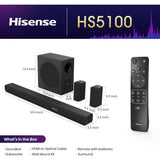 HS5100 5.1Ch Sound Bar with Wireless Subwoofer, 540W, Dolby Digital Plus