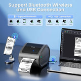 Bluetooth Shipping Label Printer with 1 Roll Labels - D520BT Thermal Label Printer