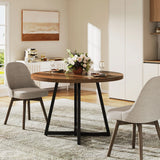 Tribesigns Round Dining Table for 2, 31.5" Industrial Kitchen Table with Metal Base