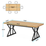 Tribesigns Dining Table for 6 People, 70.8-Inch Rectangular Wood Dining Table