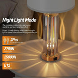 Table Lamps for Bedroom Set of 2 W/ Nightlight, 2 USB A+C Charging Port