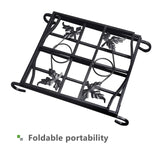 Black Indoor Outdoor Fireplace Stand Firewood Holder Folding Log Storage Rack