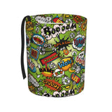 Leopard Print Collapsible Car Trash Bin With Strap – Leakproof Multipurpose Automotive Waste Container