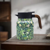 1000ml Vintage Floral Tea Kettle Stainless Steel Insulated Tea Pot Built-in Infuser