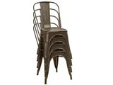 Furmax Metal Dining Chair Indoor-Outdoor Use Stackable Classic Trattoria Chair Chic Dining Bistro Cafe