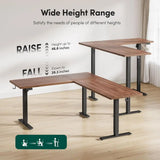63 x 55 L-Shaped Adjustable Height Desk, Electric Sit-Stand Computer Desk with Splice Board,
