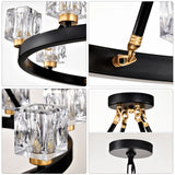 Wagon Wheel Chandelier Farmhouse Modern Small Crystal Round Chandelier