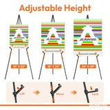 Lightweight Easel Stand for Wedding Signs, 66 Inch Adjustable Display Easel, Metal Poster Stand for Wedding