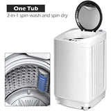 Portable washing machine for small spaces, ABS plastic gray compact full-automatic laundry